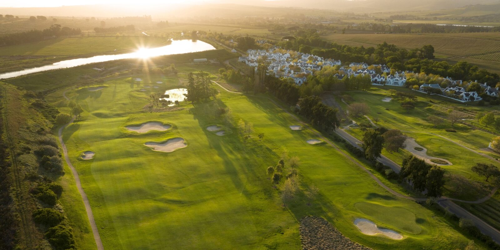 Course aerial sunrise