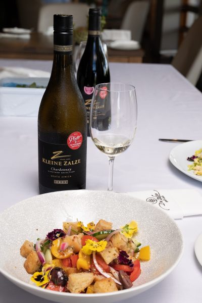 Salad & wine